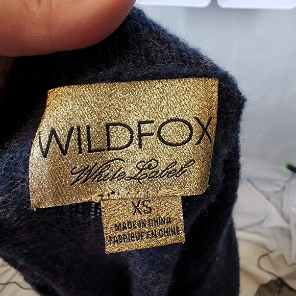 Wildfox oversized wool-blend blue lion lightweight knit sweater XS - Picture 6 of 16
